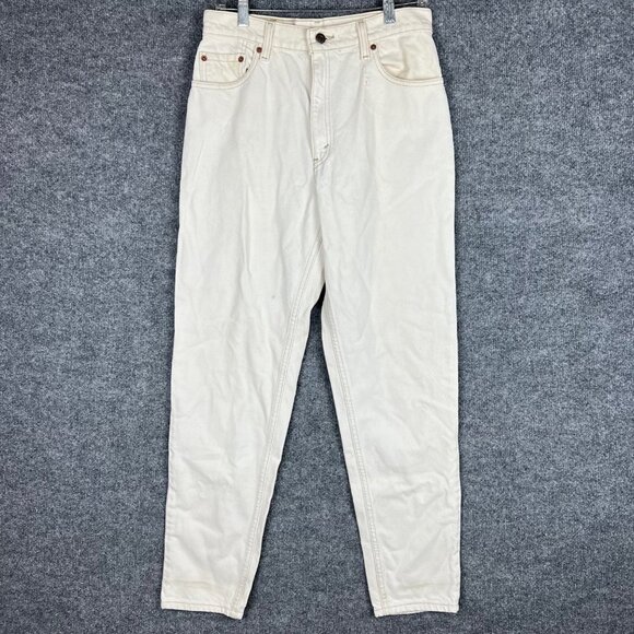 Vintage Women's Levis‎ 550 Relaxed Fit Tapered Leg White Denim USA Jeans 11 - Picture 1 of 10